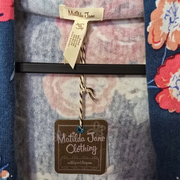 Matilda Jane Cozy Days Open Cardigan Sz Medium Waterfall Floral Cottagecore - Picture 3 of 11